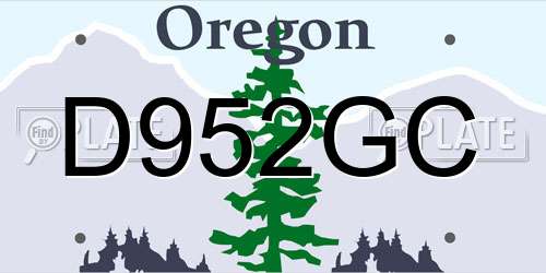 D952GC Oregon License Plate