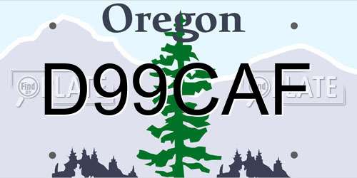 D99CAF Oregon License Plate