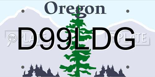 D99LDG Oregon License Plate