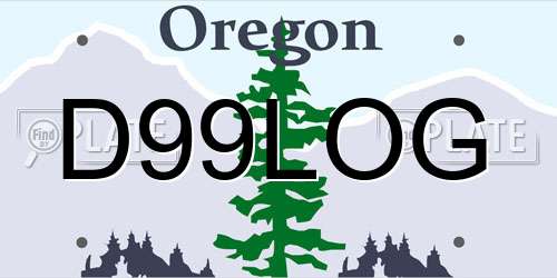 D99LOG Oregon License Plate