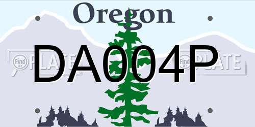 DA004P Oregon License Plate