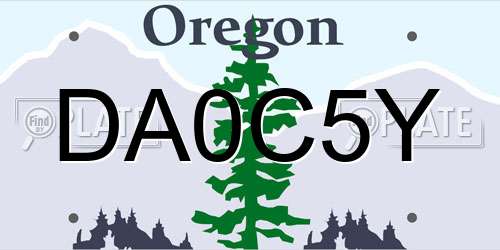 DA0C5Y Oregon License Plate