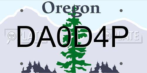 DA0D4P Oregon License Plate