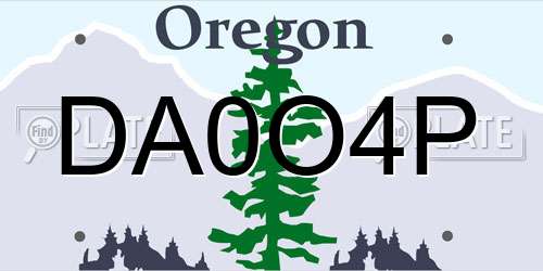 DA0O4P Oregon License Plate