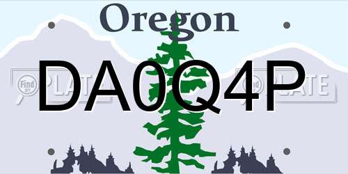 DA0Q4P Oregon License Plate
