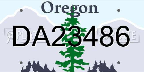 DA23486 Oregon License Plate