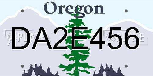 DA2E456 Oregon License Plate