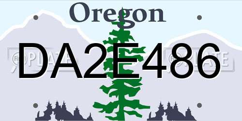 DA2E486 Oregon License Plate