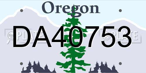 DA40753 Oregon License Plate
