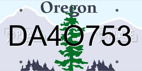 DA4O753 Oregon License Plate
