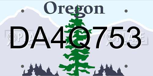 DA4Q753 Oregon License Plate