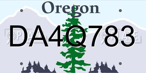 DA4Q783 Oregon License Plate