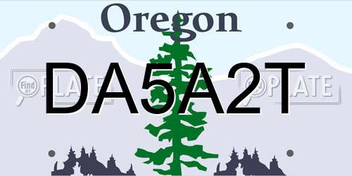 DA5A2T Oregon License Plate