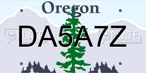 DA5A7Z Oregon License Plate