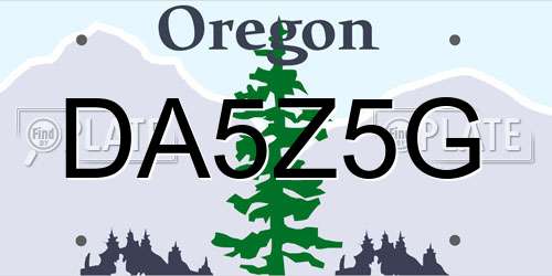 DA5Z5G Oregon License Plate