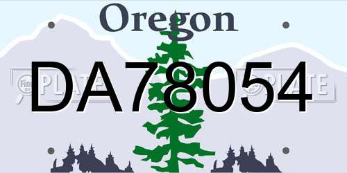 DA78054 Oregon License Plate