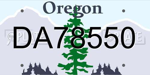 DA78550 Oregon License Plate