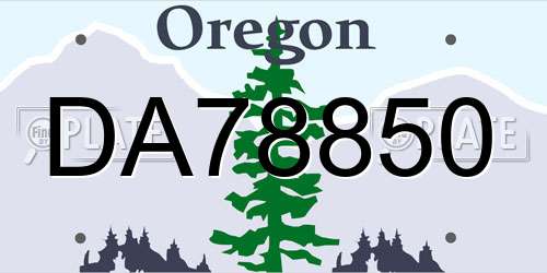 DA78850 Oregon License Plate