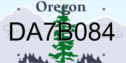 DA7B084 Oregon License Plate