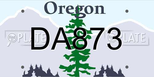 DA873 Oregon License Plate