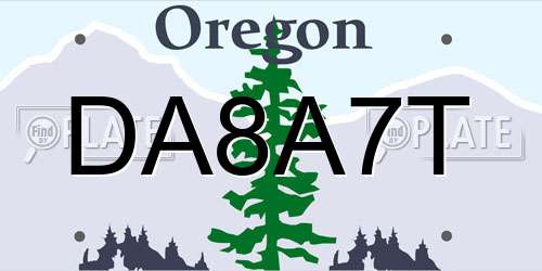 DA8A7T Oregon License Plate