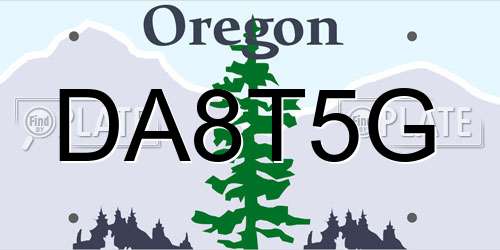 DA8T5G Oregon License Plate