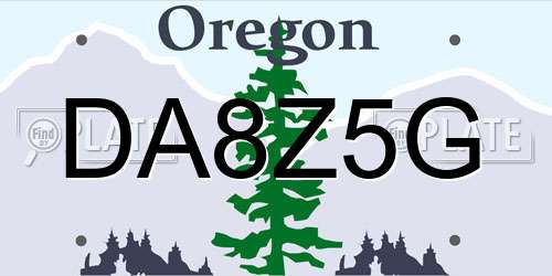 DA8Z5G Oregon License Plate