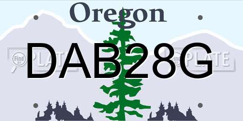 DAB28G Oregon License Plate
