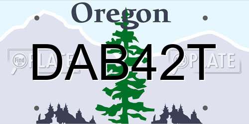 DAB42T Oregon License Plate