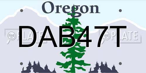 DAB47T Oregon License Plate