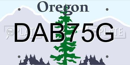 DAB75G Oregon License Plate