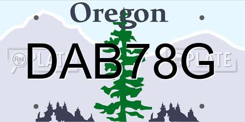 DAB78G Oregon License Plate