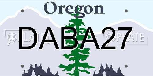 DABA27 Oregon License Plate