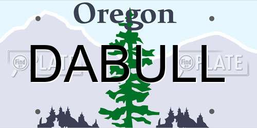 DABULL Oregon License Plate