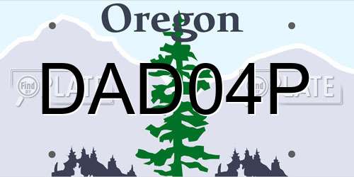 DAD04P Oregon License Plate
