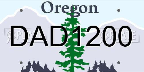 DAD1200 Oregon License Plate