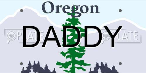 DADDY Oregon License Plate