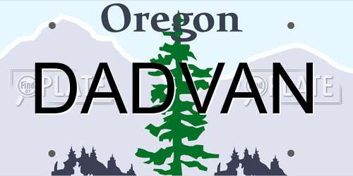 DADVAN Oregon License Plate