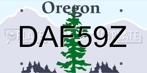 DAF59Z Oregon License Plate