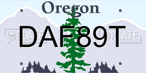 DAF89T Oregon License Plate