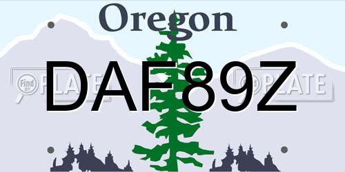DAF89Z Oregon License Plate