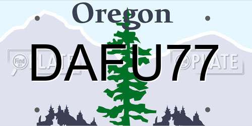 DAFU77 Oregon License Plate