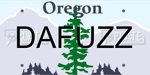 DAFUZZ Oregon License Plate