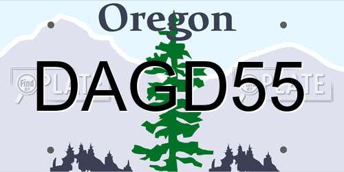 DAGD55 Oregon License Plate
