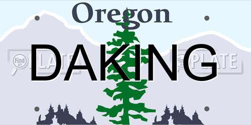 DAKING Oregon License Plate