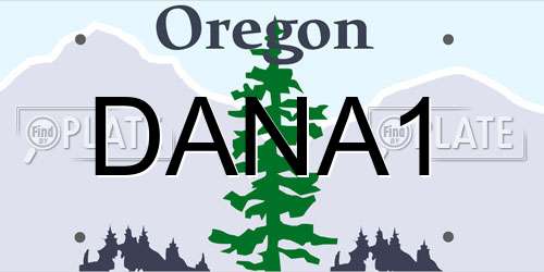 DANA1 Oregon License Plate