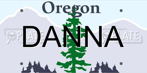 DANNA Oregon License Plate