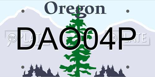 DAO04P Oregon License Plate