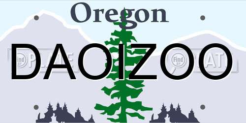 DAOIZOO Oregon License Plate