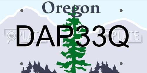 DAP33Q Oregon License Plate